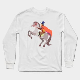 young horseman on a propelled horse from the 19th century Long Sleeve T-Shirt